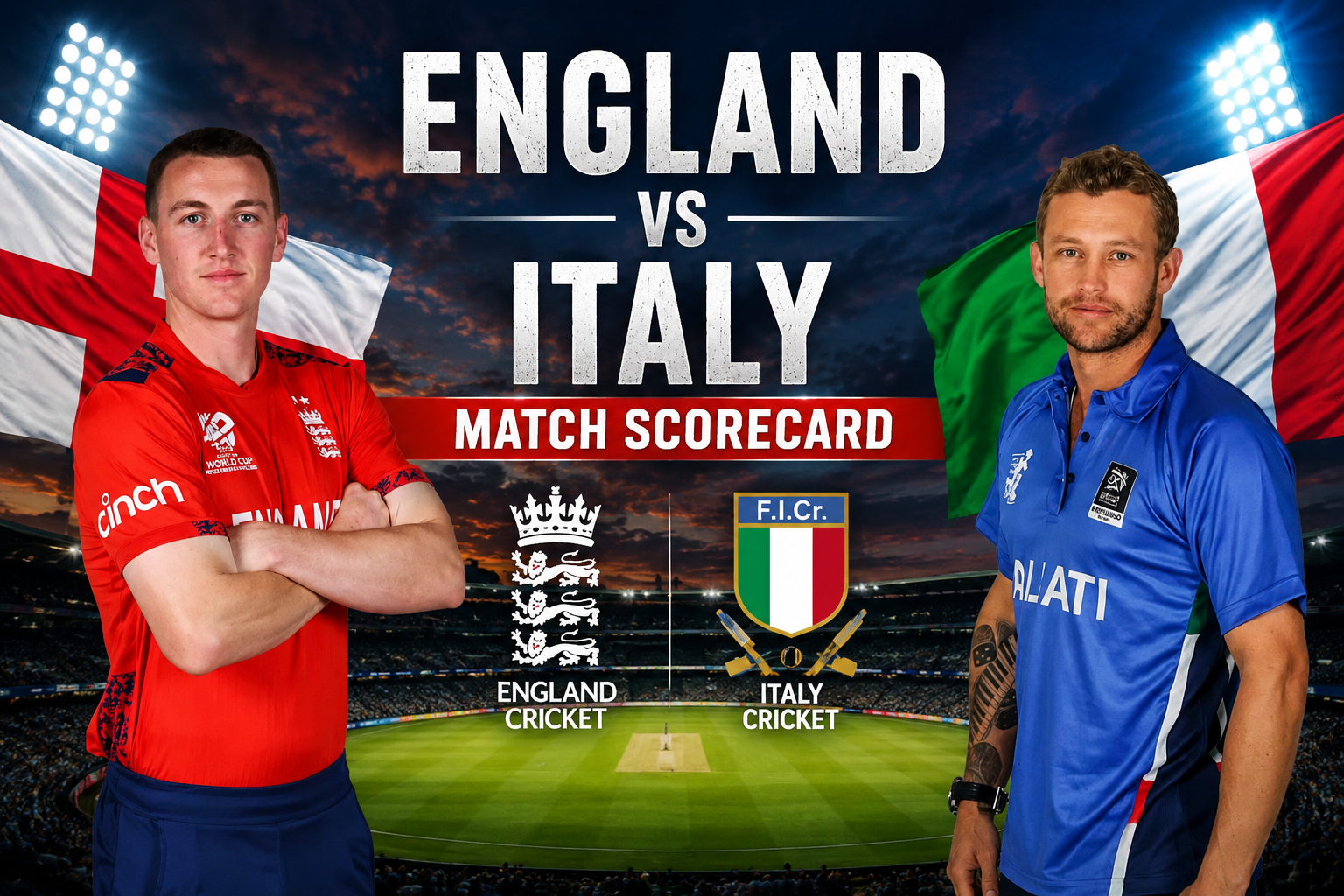 England Cricket Team Vs Italy National Cricket Team Match Scorecard